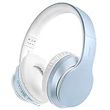 IFECCO Noise-Cancelling-Kopfhörer Bluetooth 5.0 Over-Ear Kopfhörer, Faltbar ANC Kopfhörer Over Ear Hi-Res Audio Leicht-Kopfhörer für Phones/IPad/PC/Laptops (Himmelblau)