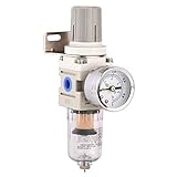Wasserabscheider Druckluft Druckminderer Druckluftregler für Kompressor, 1/4 Zoll (Filter)