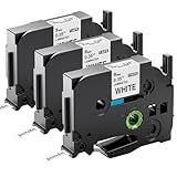 Upwinning kompatibel mit Brother P-touch Bänder 9mm Weiß Tze 221 TZe-221 9mm x 8m, als Ersatz für Brother P touch Schriftband TZ Tape 9mm 0.35 TZe221 für Ptouch H105 H100LB H107B 900 1000 1280, 3 Pack