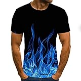 T-Shirt Kurzarm Herren New Summer Fashion 3D Gedruckte Männer T-Shirt Bunte Feuer Kurzarm Männer T Mode Hip-Hop Streetwear-Txu-1126_3XL