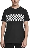 Urban Classics Herren Check Panel Tee T-Shirt, Black (Black/White 00826), XL