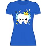 Karneval & Fasching - Süßes Zahnfee Kostüm - M - Royalblau - Zahnfee - L191 - Tailliertes Tshirt für Damen und Frauen T-Shirt
