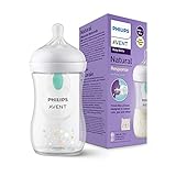 Philips Avent Babyflaschen Natural Response – Babyflaschen mit AirFree Ventil, 260 ml, BPA-frei, für Neugeborene ab 1 Monat, Bärenmotiv (Modell SCY673/82)