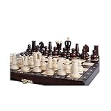 ZHONGTAI Schachspiel Massivholz Classic International Chess Set mit Buche Hölzerner Folding Chessorad Spiel Dekoration Geschenkbüro Schachbrett (Größe : 31cm)