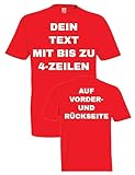 Herren T-Shirt Bedrucken Lassen - Mit Wunschtext personalisiert - Individuell als Geschenk für Männer selbst gestalten - Rot 5XL