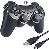 Sefitopher PS3 Wireless Controller Bluetooth Game Controller Compatible für Playstation 3 für PS3 Controller Gamepad Joystick Dual-Vibration 6-Achsen Joypad mit Ladekabel