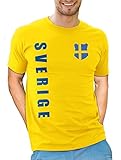 Schweden Sverige T-Shirt Wunschname Nummer EM-2021 Trikot Gelb XL