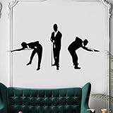 HEBIQUAN Billardspieler Wandtattoo Vinyl Aufkleber Männer Anzug Silhouette Home Art Decor Abnehmbar,Schwarz,42X86CM