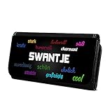 Geldbörse mit Namen Swantje - Design Positive Eigenschaften - Brieftasche, Geldbeutel, Portemonnaie, personalisiert für Damen und Herren