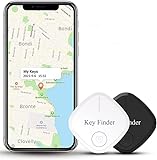 Jiobbo Schlüsselfinder Bluetooth Tracker mit APP, Ultra Dünn Wireless Anti-Lost Key Finder, Bidirektionalem Alarm Item Locator, zum Auffinden von Telefon, Schlüssel, Brieftasche und Gepäck, 2er Pack