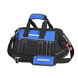 WorkPro Werkzeugtasche mit breiter Öffnung und wasserfestem Boden aus geformtem Kunststoff, 40,6 cm