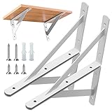 4 Stück Regalhalterungen Schwerlast-Träger 90 Grad Wand-Winkel Regalhalterung Metall Regalträger mit Schrauben Wand Regalträger Eisen Regalwinkel für Winkel Regal (300×190mm)，Weiß