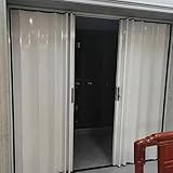 SAFWELAU Scheunentür Falttüre Faltverriegelung Sperrung Türen Für Schlafzimmer/Büro/Hotel/Wäscherei, Magnetische Sicherheitstür vorne, 65-165 cm breit(Wide 79in/201cm)