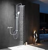 ELBE® Duschsystem aus Edelstahl ohne Armatur, mit quadratischem Duschkopf 20 cm