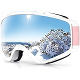Findway Skibrille, Snowboard Brille für Brillenträger Herren Damen Erwachsene Jugendliche OTG UV-Schutz Kompatibler Helm Anti Fog Skibrillen Sphärisch Verspieg