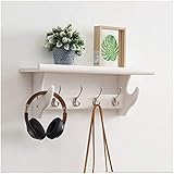 Rustikale Wandgarderobe aus Holz mit Vintage-Metallhaken, Eingangs-Organizer, Regal zum Aufhängen von Mänteln, Hüten und T