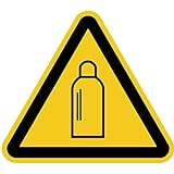 Aufkleber Warnung vor Gasflaschen gemäß ASR A1.3/ BGV A8, Folie selbstklebend 10cm (Warnschild, Gasflasche) praxisbewährt, wetterfest