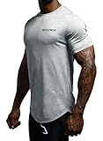 Grizzly Wear Signature T-Shirt | Herren Fitness Sportbekleidung | Sportshirt für Training beim Joggen, Gym Workout oder Lifestyle (Light Grey, L)