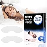 ACWOO Mouth Tape, 90 Stück Sleep Strips Mundband Schnarchstopper, Anti Schnarch Pflaster Bessere Nasenatmung für Erwachsene, Verbessern Sie Die Schlafqualität Weniger Mundatmung und Schnarchen
