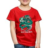 Spreadshirt Harry Potter Slytherin Wappen Monochrom Kinder Premium T-Shirt, 122-128, Rot