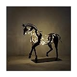 Btlesa Deko Statue Pferd Metall Dreidimensionale Durchbrochene Adonis-Pferd-Skulptur LED Modern Pferd Handwerk Statue für Zuhause Dekoration