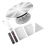 6-teiliges Teigschaber-Set - Tortenspachtel aus Aluminium - Modellierwerkzeug für Backen und Kochen - Streichpalette mit 23 Mustern (6 teilig - Spachtel)