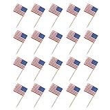 UPKOCH Us-Zahnstocher Winzige Flaggen Amerikanische Cocktail-Picks Mini-Sticks 200 Stück Nationalflagge Cupcake-Topper -Picks Länder-Picks Cocktail-Essen Kuchen-Flaggen