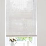 Bambusrollo Mit Lifter Weiß Bambus Rollos Raffrollos 45-170cm Breit Sonnenschutz Und Sichtschutz Fenster Anti-UV Bambus Sichtschutz Rollo Für Fenster Und Türen Verdunkelung Dekoration(W110xH240cm)