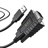 DriverGenius USB232A-B USB auf Seriell RS232 Adapter DB9 9-Pin COM Port Konverter Kabel mit 3xLED