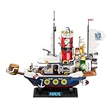 Popeye Segelschiff Piratenschiff Technik Klemmbausteine: PANTASY Popeye Dampfschiff Klemmbausteine für Erwachsene, Schiff Bausatz Modell Technik Bausteine Modell Lego Kompatibel MOC Klemmbausteine Set