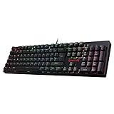 Redragon K582 Mechanische Gaming Tastatur, 105 Tastaten ohne Konflikt, QWERTZ Tastatur mit Blauen Schaltern, RGB Hintergrundbeleuchtung Tastatur, Schwarz