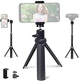 NexiGo Mini Stativ Zubehör, Stativ ständer mit flexiblem Kugelkopf, Kompatibel mit Webcam/Phone, für Selfies, Videoaufnahmen, Vlogging, Live-Streaming