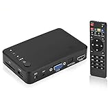 HDMI Multi Media Player, 1080P Full HD Digital Media Player Medienspieler mit Fernbedienung für RM RMVB MKV AVI MOV, Unterstützt USB-Stick SD MMC MS