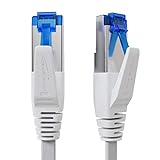 KabelDirekt – 20 m – Flaches Ethernet-Kabel & LAN-Kabel & Netzwerkkabel (Cat7, 10 Gbit/s, RJ45-Stecker, besonders flexibel, zum Verlegen geeignet, für maximale Glasfaser-Geschwindigkeit, weiß)