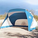 Juroupi Strandzelt, azurblau, 274 x 178 x 170/148 cm, 185T Taft, wasserdicht, windabweisend, leichtes Strandzelt, 94403