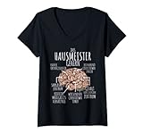 Damen Lustiges Hausmeister Gehirn Geschenk für Hausbetreuer T-Shirt mit V-Ausschnitt