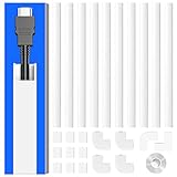 Kabelkanal Klein, Mini Kabelkanal Selbstklebend Weiss, lackierbarer Drahtkanal zum Verstecken eines einzelnen Stromkabels oder TV-Kabel zu Hause oder im Büro–10 x 40cm x 1,5cm x 1,0cm (LxBxH)