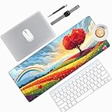 Mauspad XXL Gemalt Mauspad 800 x 300 mm, Gaming Mousepad xxl Mauspad Liebesbaum Schreibtischunterlage, Wasserdicht Mouse Pad Groß Rutschfeste Unterseite Desk Mat Gaming Zubehör Für Office Home -665HDM