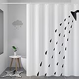 Duschvorhang Schimmelresistent Polyester Badvorhänge Wasserdicht Waschbar Badezimmer Vorhänge für Badewanne und Duschkabine 240 x 200 cm