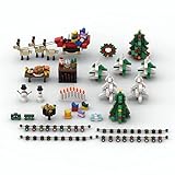 Bauklötze Architekturmodell, 814 Spannklötze, Architekturbauklötzchen Modellzubehör für Weihnachtsszenen, modulares Bauspielzeug, kompatibel mit Lego
