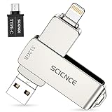SCICNCE 512 GB Foto-Stick für iPhone, USB-Stick, USB-Stick, USB-Stick, externer Speicher, kompatibel mit iPhone, iPad, Android-PC (Silber)