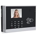 Zeiterfassung, 2,8-Zoll-Farbanzeige Zeiterfassungsgerät mit USB-TCP/IP, Mitarbeiter-Check-In-Zeiterfassungsgerät mit ID-Kartenkennwort, 110-270 V, für Office(EU Plug)
