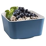 APS Schale „Happy Buffet“, Bowl, quadratische Buffetschüssel, Schale aus Melamin, weiß/blau, 13 x 13 cm, Höhe 7 cm, für 0,6 Liter Inhalt