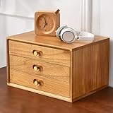 LOCHE Schubladenbox,schubladenbox Holz,kommode Holz,schubladenelement,Mini kommode,büro aufbewahrung & Organisation,aufbewahrungsbox klein, Für Dokumente, HxBxT: 40x 30 x 31.2cm, (Color : Wood Y