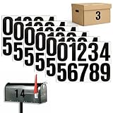 ZEYIYER Zahlen Aufkleber 6 Blatt Schwarz Number Stickers, Zahlenaufkleber, 0–9 Reflektierende Vinyl Nummernaufkleber für Haus Tür Adressnummer Innen oder Außen Number Stick