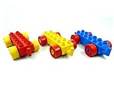 LEGO Duplo - 3 Auto Zug Eisenbahn Anhänger mit 2x6 Noppen (je 1x rot blau gelb)