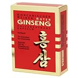 Koreanischer Reiner Roter Ginseng, 30 Pulverextrakt Kapseln, 500 mg, 6-jähriger Panax Ginseng, 1800 mg je Tagesdosis, Monatskur