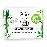 The Cheeky Panda – Windeln mit Bambusfutter | Größe 1 (2-5kg, 48 Windeln) | Super saugfähiger Kern, bis zu 12 Stunden Schutz, umweltfreundlich, super weich, stark und nachhaltig