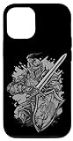 Hülle für iPhone 14 Pro Mittelalterliche Ritterrüstung Schwert Schild Drache Vintage Grafik