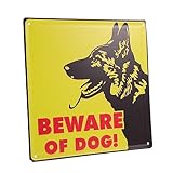 Yardwe 1 Stück „Vorsicht Vor Hunden“-Warnschild Tor-Warnschild Metall „Vorsicht Vor Hunden“ Schild „Vorsicht Vor Angriffen“ Hundetor Metall-Außendekoration Außenschild